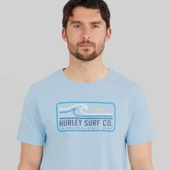 Hurley Herren Wave Grafik T Shirt Baby Blue