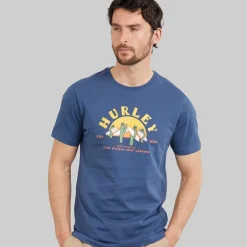 Hurley Herren Wüsten Trip Grafik T Shirt Industrial Blue