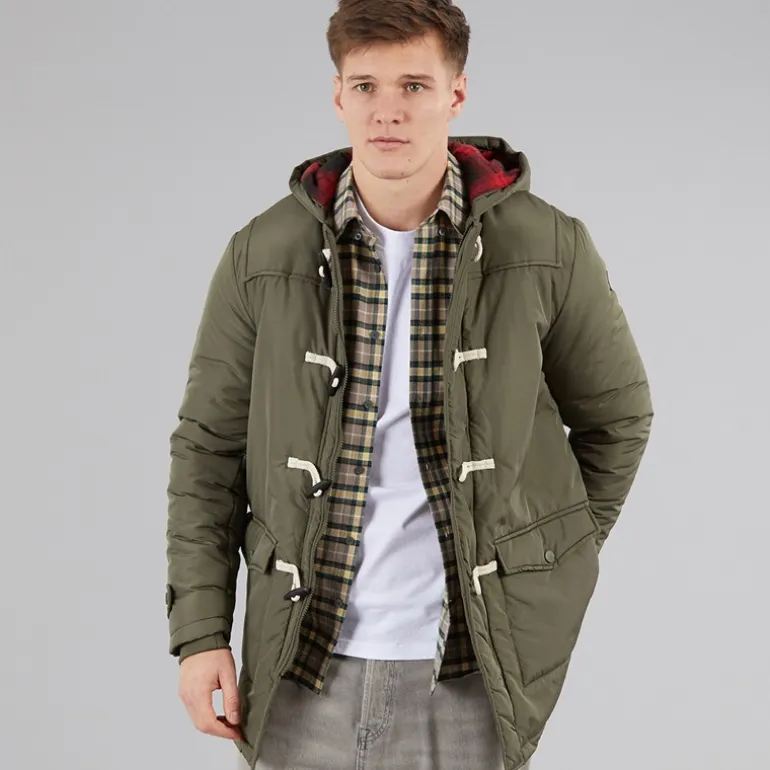 Indicode Herren Baltico Duffle Mantel Army