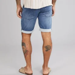 Indicode Herren Indelmare Denim Shorts Deep Dusk