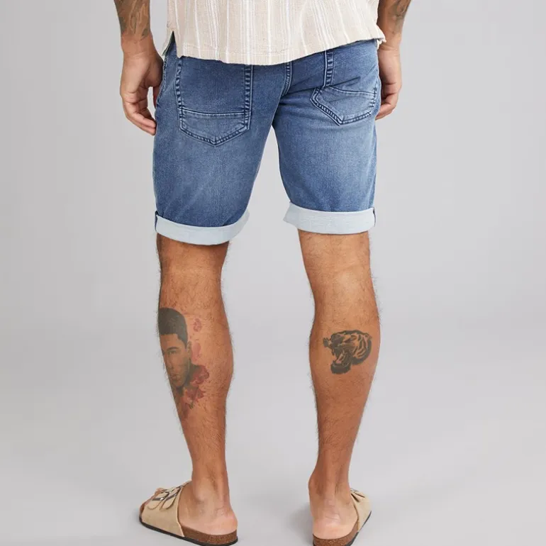 Indicode Herren Indelmare Denim Shorts Deep Dusk