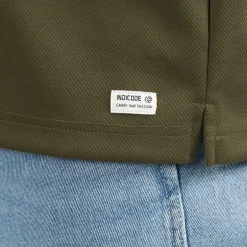 Indicode Herren Nello Reißverschluss Hemd Army