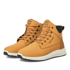 JACK & JONES Herren Alaska PU Nubuk Stiefel Honig
