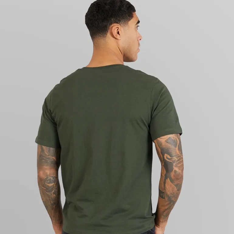 JACK & JONES Herren Brandy Fünferpack T Shirts Schwarz/Weiß/Duffle Bag/Navy Blazer/Glazier Grey