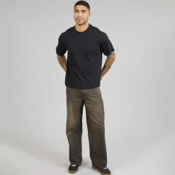 JACK & JONES Herren Dave Skewed 464 Wide Jeans Black Denim