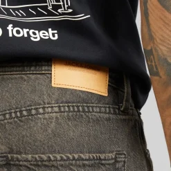 JACK & JONES Herren Dave Skewed 464 Wide Jeans Black Denim