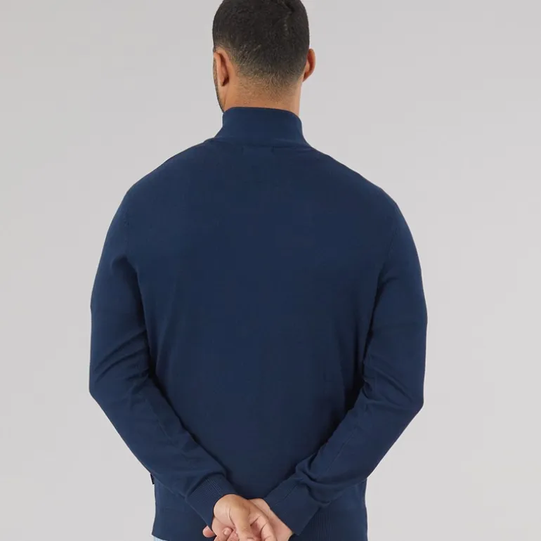 JACK & JONES Herren Emil Strick 1/2 Zip Pullover Marine