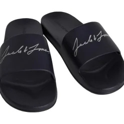 JACK & JONES Herren Gary Moulded Slides Slider Sandalen Schwarz