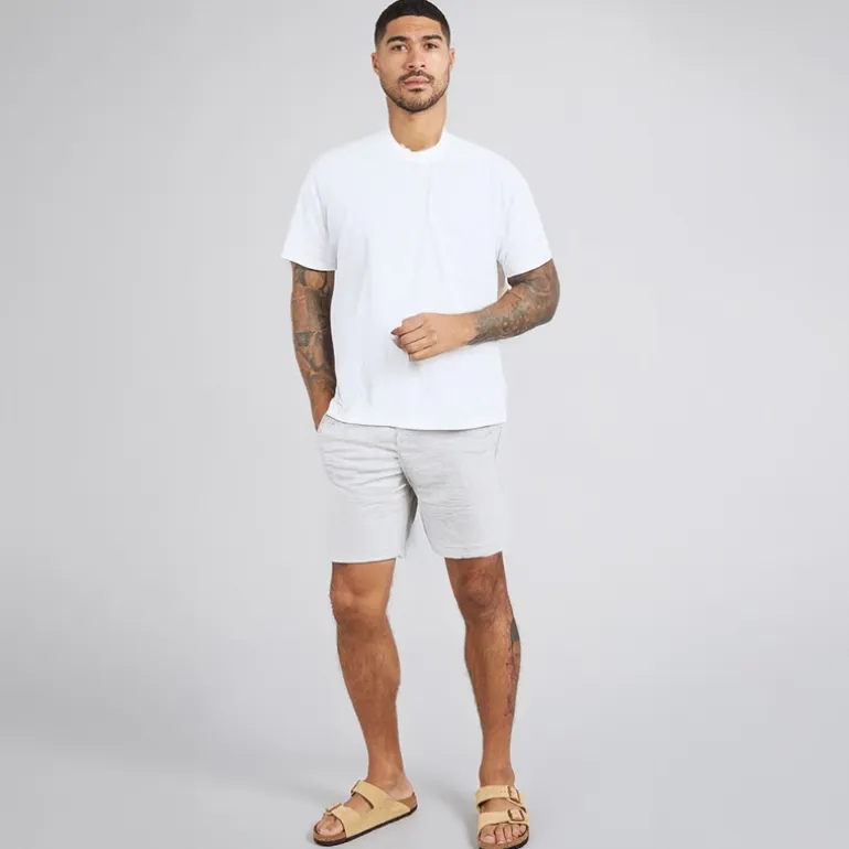 JACK & JONES Herren Jaiden Leinenmischung Shorts Weiß