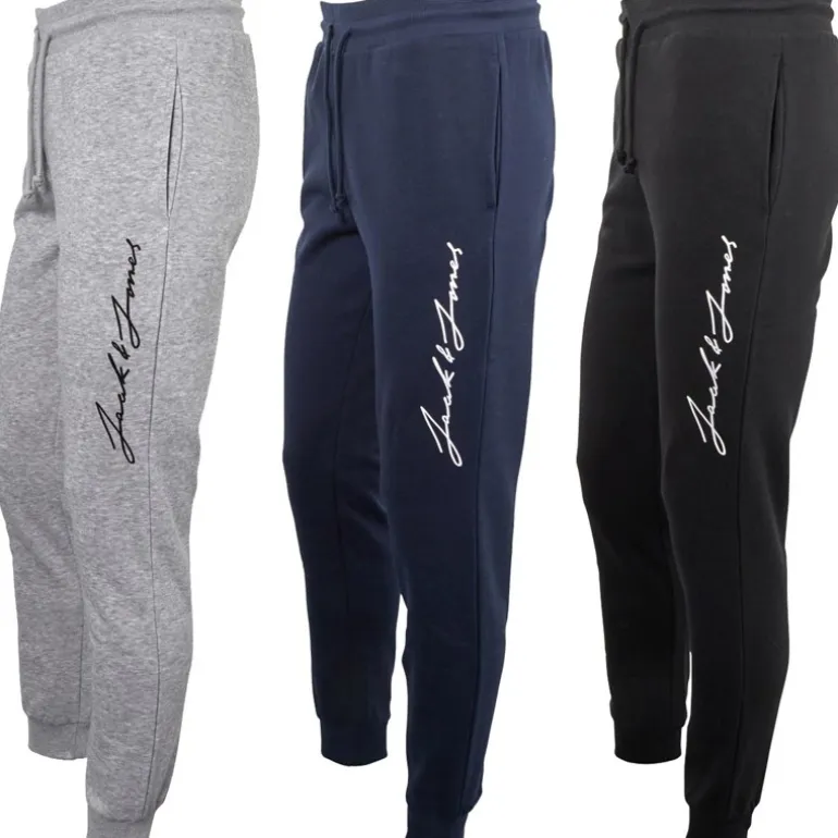 JACK & JONES Herren Jax 3er-Pack Jogginghosen Steppschuh / Hellgrau Melange / Marineblau Blazer