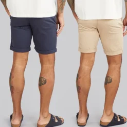 JACK & JONES Herren JJ Dave 2er-Pack Chino Shorts Marineblau / Weiss Peppper