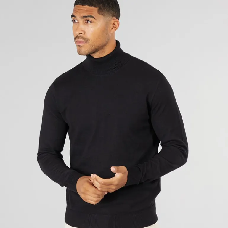 JACK & JONES Herren Jwhemil Rollkragen Pullover Schwarz