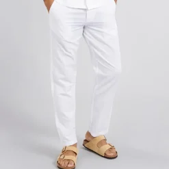 JACK & JONES Herren Kane Paros Leinenmischung Hose Weiß