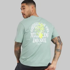 JACK & JONES Herren Mykonos Back T-Shirts Grün