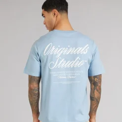 JACK & JONES Herren Norrebro Typo T Shirt Skyway