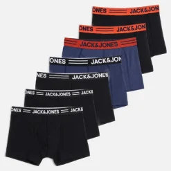 JACK & JONES Herren Sense Solid Sieben Pack Slips Schwarz/Dark Navy/Dark Navy/Oceana/Oceana/Schwarz/Schwarz
