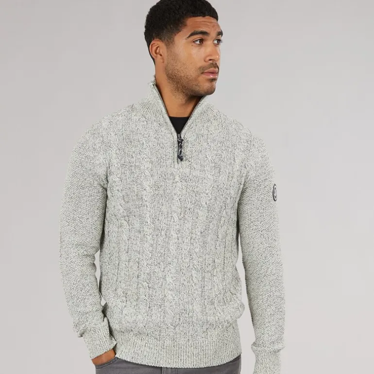 JACK & JONES Herren Shane Strickpullover Silber Birke
