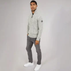 JACK & JONES Herren Shane Strickpullover Silber Birke