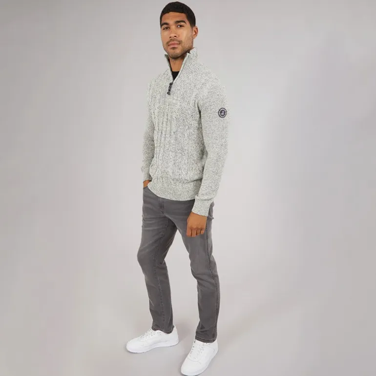 JACK & JONES Herren Shane Strickpullover Silber Birke