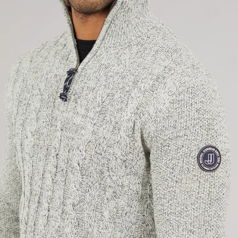 JACK & JONES Herren Shane Strickpullover Silber Birke