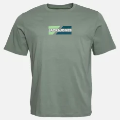 JACK & JONES Herren Slash Fünfer Pack T Shirts Bright White/Schwarz/Cashmere Blue/Iceberg Green/Glacier Grey