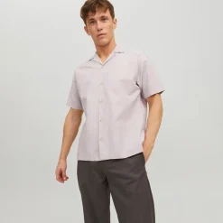 JACK & JONES Herren Sommer Resort Kurzarm Hemd Keramik