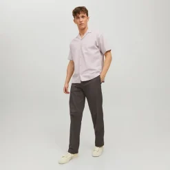 JACK & JONES Herren Sommer Resort Kurzarm Hemd Keramik