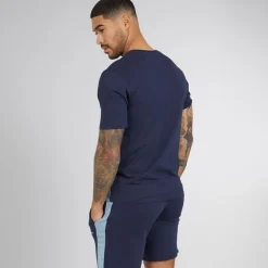 JACK & JONES Herren Trip T Shirt Und Shorts Set Navy Blazer