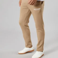 JACK & JONES Herren Vesterbro Jogginghose mit offenem Saum Silver Mink/Weiß