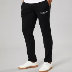 JACK & JONES Herren Vesterbro Jogginghose mit offenem Saum Schwarz/Weiß