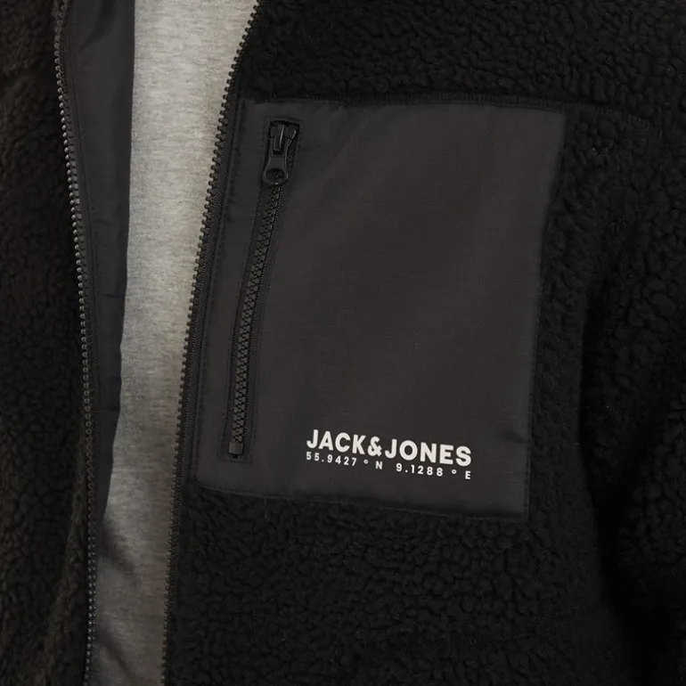 JACK & JONES Herren Vesterbro Teddy Jacke Schwarz