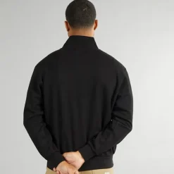 JACK & JONES Herren Vesterbro 1 / 4 Zip Sweatshirt Schwarz / Weiss