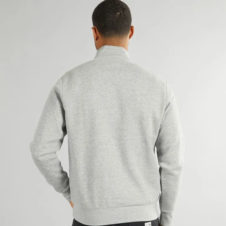 JACK & JONES Herren Vesterbro 1/4 Zip Sweatshirt Hell Grau Meliert/Schwarz