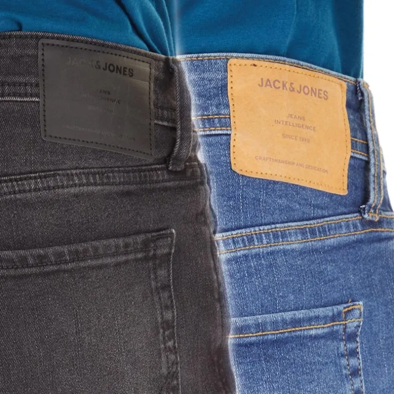 JACK & JONES Jeans Herren Glenn Sq354/327 2er-Pack Blau/Schwarz
