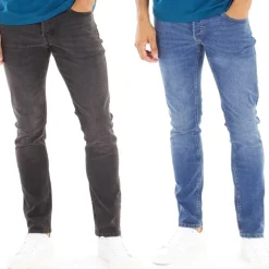 JACK & JONES Jeans Herren Glenn Sq354/327 2er-Pack Blau/Schwarz
