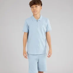 JACK & JONES Junge Basic Reißverschluss T-Shirt Und Shorts Set Ashley Blue