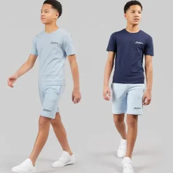 JACK & JONES Junge Beau 2er Pack T-Shirts und Shorts Set Cashmere Blue
