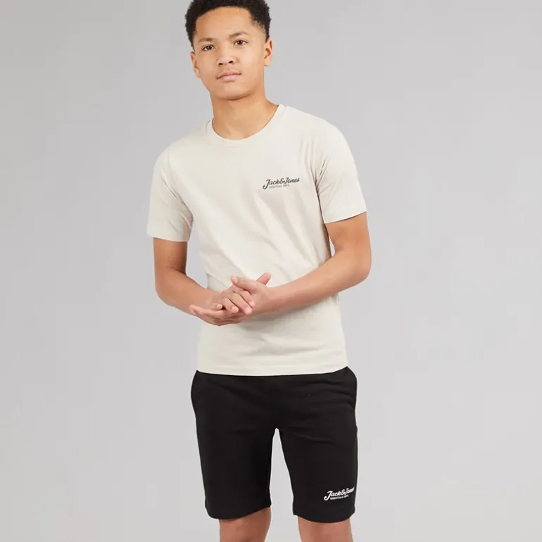JACK & JONES Junge Beau T-Shirt und Shorts Set Moonbeam