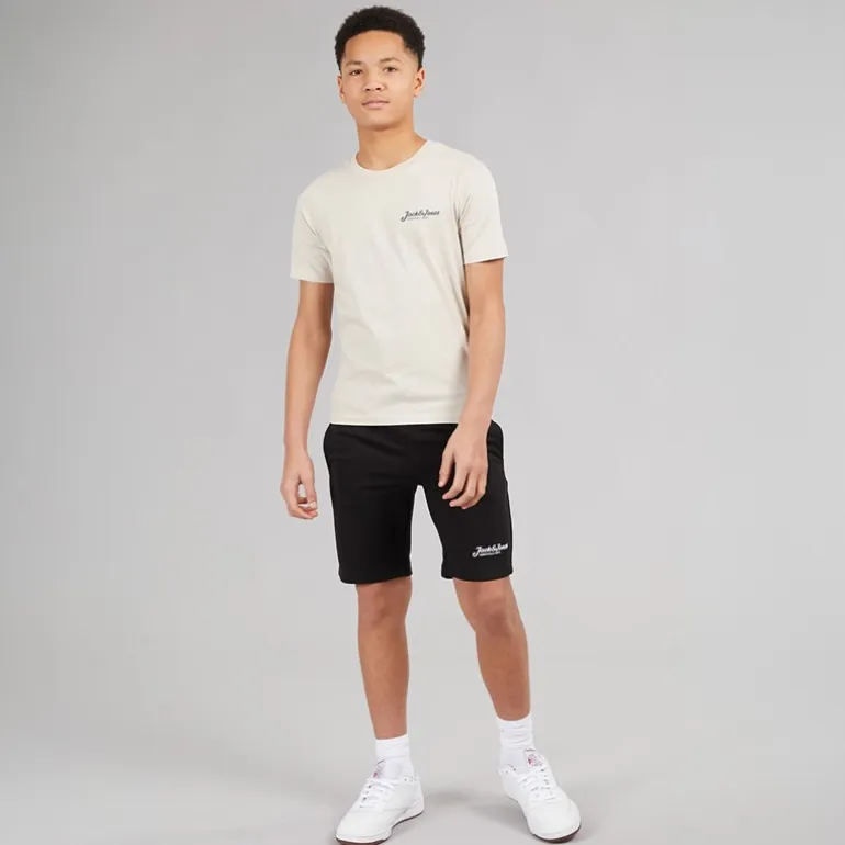 JACK & JONES Junge Beau T-Shirt und Shorts Set Moonbeam