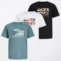 JACK & JONES Junge Drei Pack Luke T-Shirts Schwarz