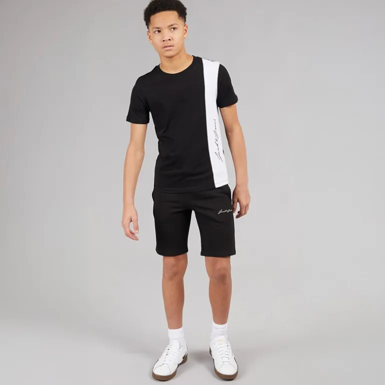 JACK & JONES Junge Jax Blockier T Shirt und Hose Set Schwarz