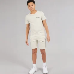 JACK & JONES Junge Kai T Shirt und Shorts Set Moonbeam