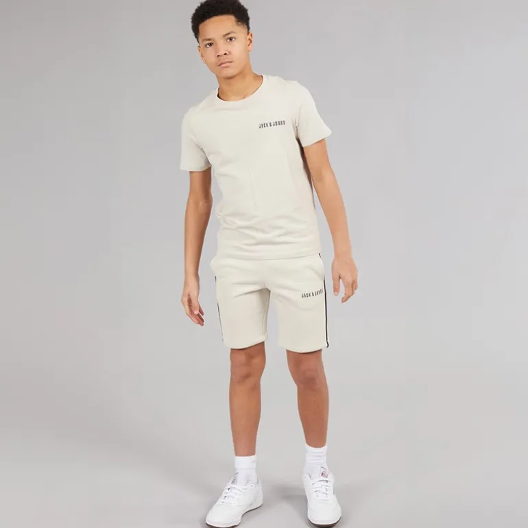 JACK & JONES Junge Kai T Shirt und Shorts Set Moonbeam