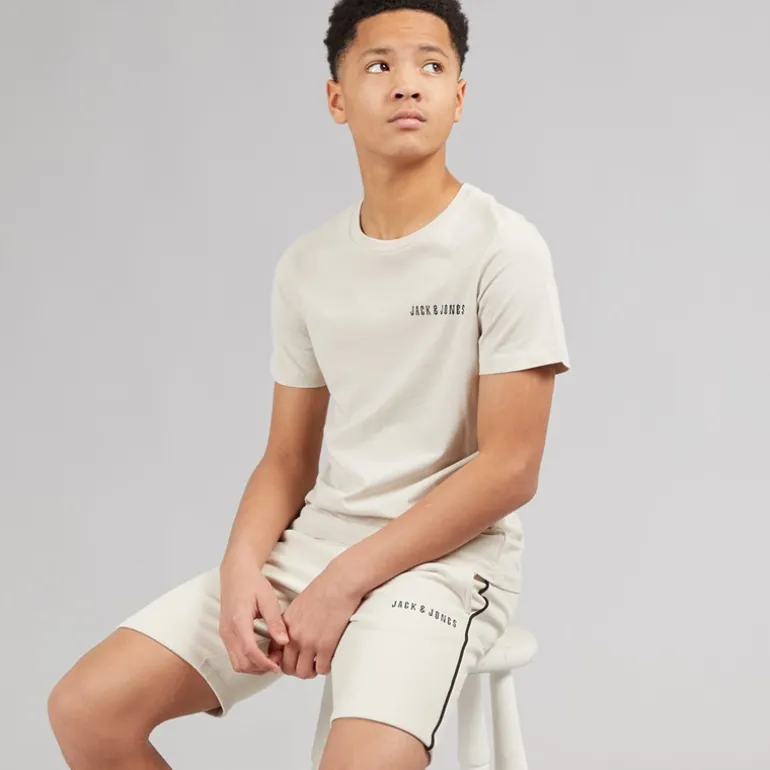 JACK & JONES Junge Kai T Shirt und Shorts Set Moonbeam