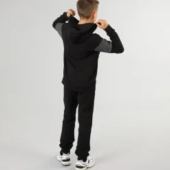 JACK & JONES Junge Lakewood Hoodie und Jogginghose Trainingsanzug Schwarz/Dunkelgrau Melange Panel