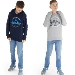 JACK & JONES Junge Mikk Kapuzenpullover 2er-Pack Marineblau/Hellgrau Melange