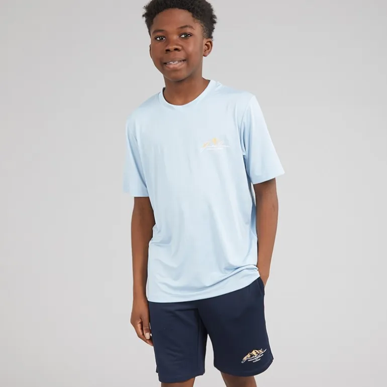 JACK & JONES Junge Mountain Tech T Shirt Und Shorts Set Cashmere Blue