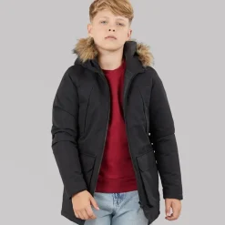 JACK & JONES Junge Parka mit abnehmbarem Fell Schwarz