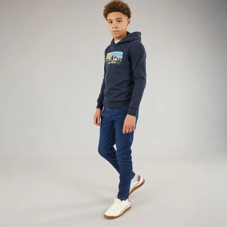JACK & JONES Junge Peak Kapuzenpullover Marineblau