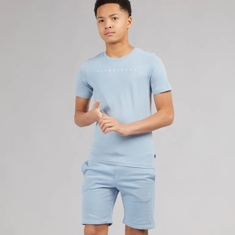 JACK & JONES Junge Schrift T Shirt und Hose Set Ashley Blue